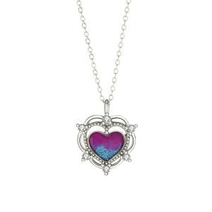Dây Chuyền Nữ Lili Jewelry Đính Đá CZ Hình Trái Tim Cách Điệu Myrna LILI_851635 Màu Bạc Tím - Duy Hoang