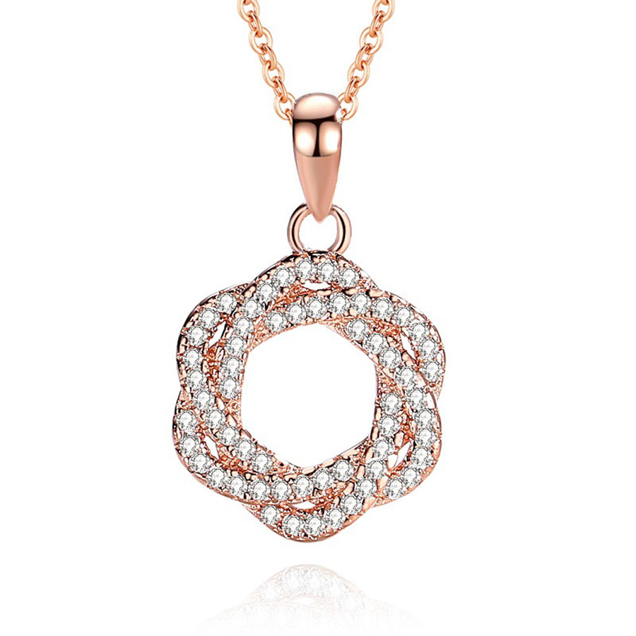 Dây Chuyền Nữ Lili Jewelry Đính Đá CZ Rayna LILI_105751 Màu Vàng Hồng - Duy Hoang