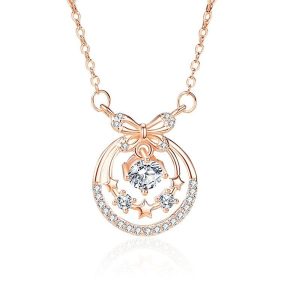 Dây Chuyền Nữ Lili Jewelry Đính Đá CZ Sao Hồ Điệp Alisson LILI_105697 Màu Vàng Hồng - Duy Hoang