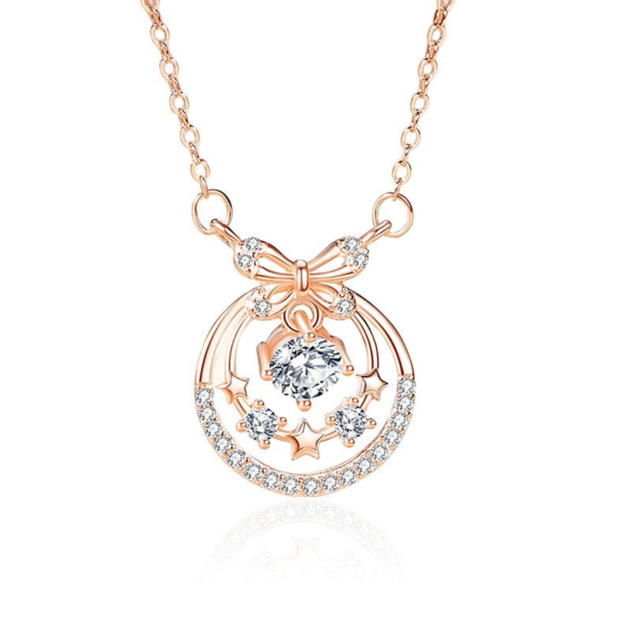 Dây Chuyền Nữ Lili Jewelry Đính Đá CZ Sao Hồ Điệp Alisson LILI_105697 Màu Vàng Hồng - Duy Hoang