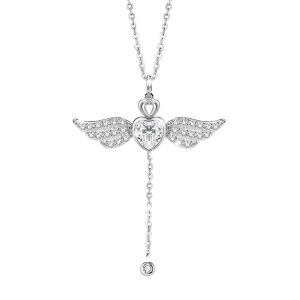 Dây Chuyền Nữ Lili Jewelry Đính Đá CZ Thiên Thần Tình Yêu Cupid LILI_098670 Màu Bạc - Duy Hoang