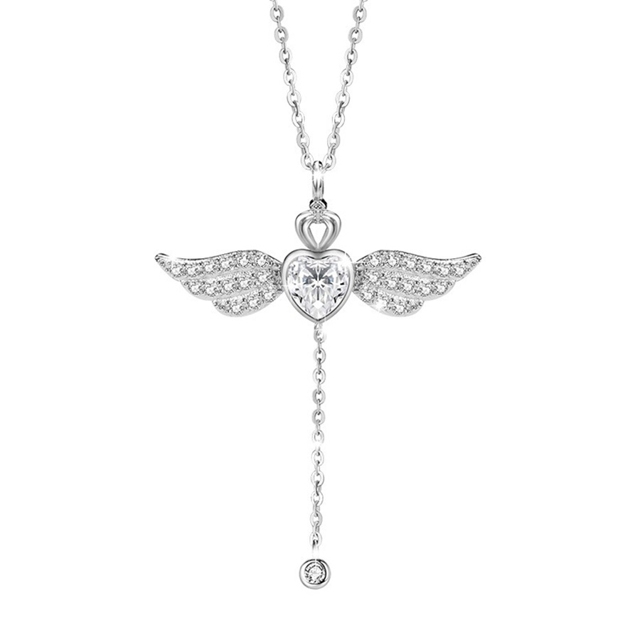 Dây Chuyền Nữ Lili Jewelry Đính Đá CZ Thiên Thần Tình Yêu Cupid LILI_098670 Màu Bạc - Duy Hoang