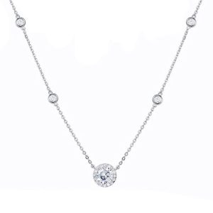 Dây Chuyền Nữ Lili Jewelry Đính Đá CZ Tròn Aliyah LILI_652625 Màu Trắng - Duy Hoang