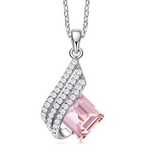 Dây Chuyền Nữ Lili Jewelry Đính Đá Swarovski The Archangle LILI_094093 Màu Hồng - Duy Hoang