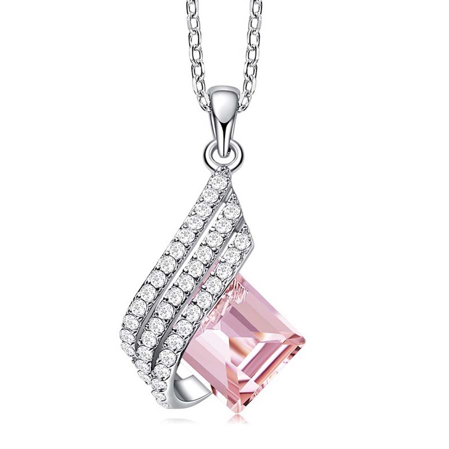 Dây Chuyền Nữ Lili Jewelry Đính Đá Swarovski The Archangle LILI_094093 Màu Hồng - Duy Hoang