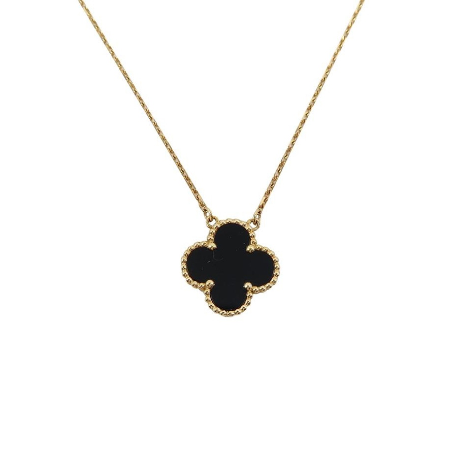 Dây Chuyền Jewery Luxury Onyx Vintage Alhambra Pendant Necklace Màu Vàng Hồng Size 15mm - Duy Hoang