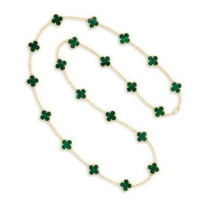 Dây Chuyền Jewery Luxury Style Yellow Gold 18k A Malachite Alhambra Necklace Màu Vàng Gold (Chế Tác) - Duy Hoang