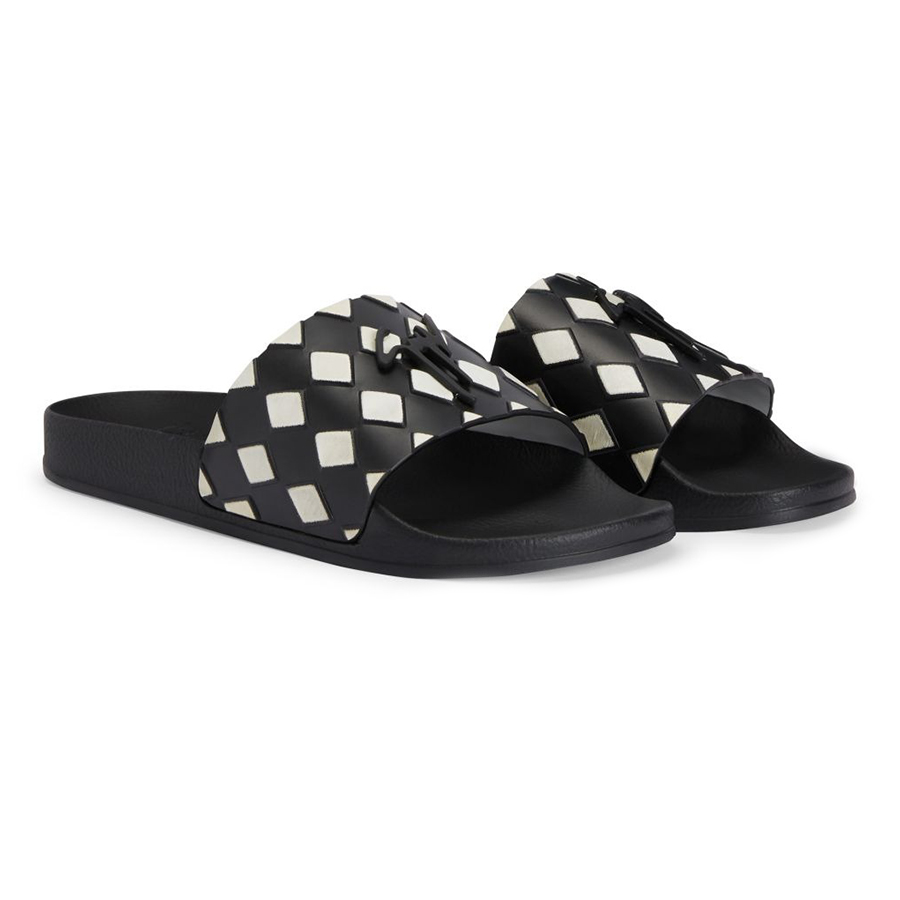 Dép Nam Giuseppe Zanotti Caro Slides RM20071K15 Màu Đen Trắng Size 40 - Duy Hoang