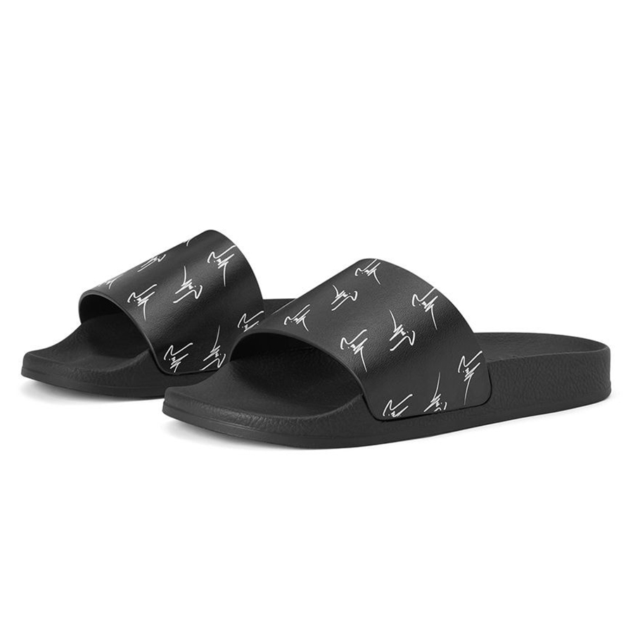 Dép Nam Giuseppe Zanotti Slide In Logo Brett RW00108H01 Màu Đen Size 40 - Duy Hoang