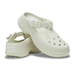 Dép Nữ Crocs Sandal Women Classic Mary Jane Clog - Comfort™ Lightweight Flexible 360-degree comfort - Linen Màu Trắng Size 3-5 - Duy Hoang