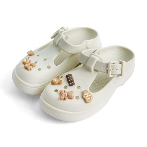 Dép Nữ Crocs Sandal Women Classic Mary Jane Clog Sweet Chocolate Bear Linen Màu Be Kem Size 35 - Duy Hoang