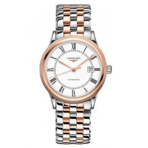 Đồng Hồ Nam Longines Flagship L4.984.3.91.7 Màu Demi (Bạc – Vàng Hồng) - Duy Hoang
