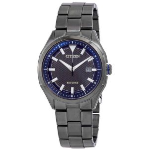 Đồng Hồ Nam Citizen WDR Eco Drive Blue Dial Men Watch AW1147 52L Xám Đậm - Duy Hoang