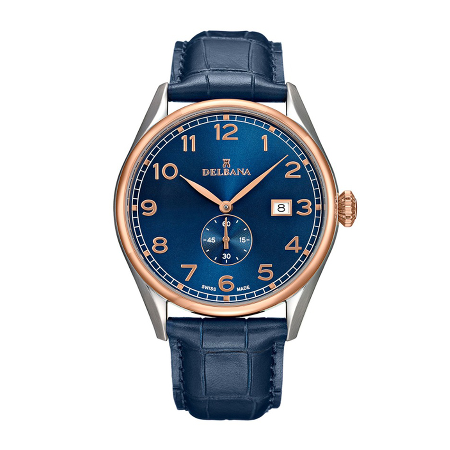 Đồng Hồ Nam Delbana Fiorentino 42mm Watch 53601.682.6.042 Màu Xanh Navy Phối Vàng Hồng - Duy Hoang