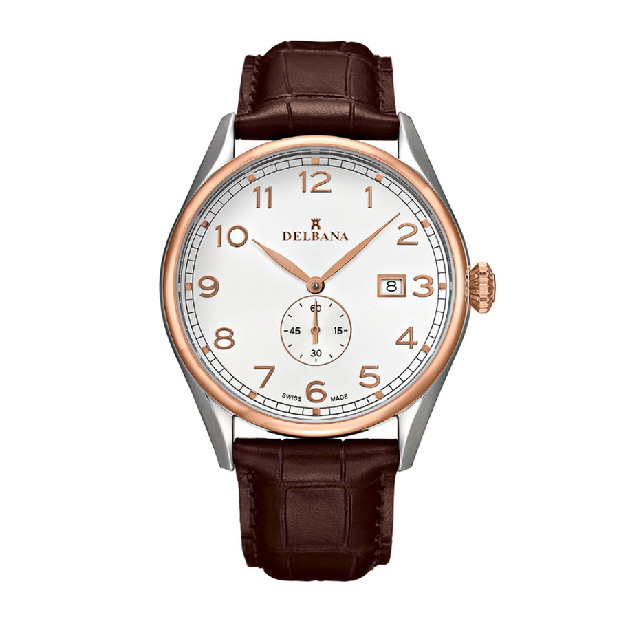 Đồng Hồ Nam Delbana Fiorentino 42mm Watch 53601.682.6.062 Màu Nâu Phối Vàng Hồng - Duy Hoang