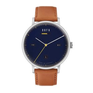 Đồng Hồ Nam Dufa Aalto Automatic Power Reserve Blue DF-9024-02 42mm Màu Xanh Navy Nâu - Duy Hoang