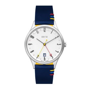 Đồng Hồ Nam Dufa Weimar GMT Elemental Trio DF-9006-0C 38mm Màu Trắng Xanh Navy - Duy Hoang