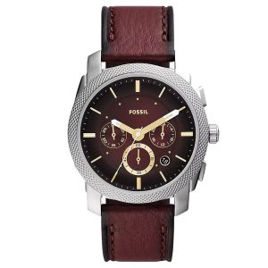 Đồng Hồ Nam Fossil Machine Chronograph Burgundy Litehide Leather Watch FS5884 Màu Đỏ Mận - Duy Hoang