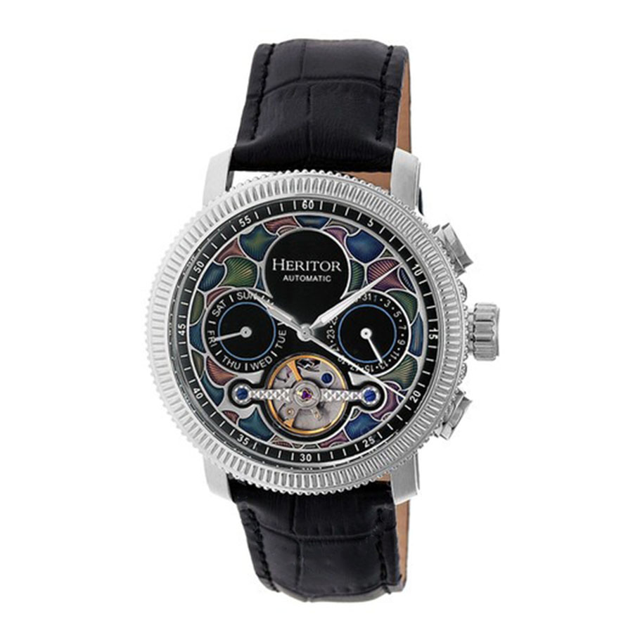 Đồng Hồ Nam Heritor Aura Automatic Black Dial Men's Watch HR3501 Màu Đen - Duy Hoang