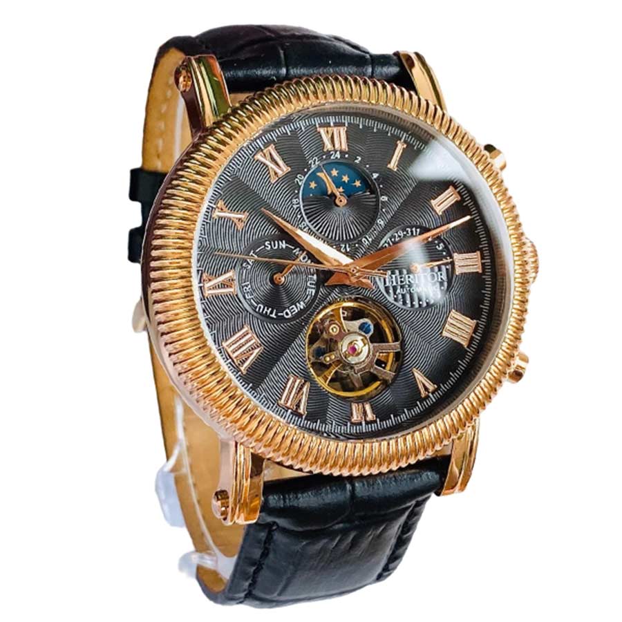 Đồng Hồ Nam Heritor Automatic Winston HERHR5201 Màu Đen Phối Vàng Hồng - Duy Hoang