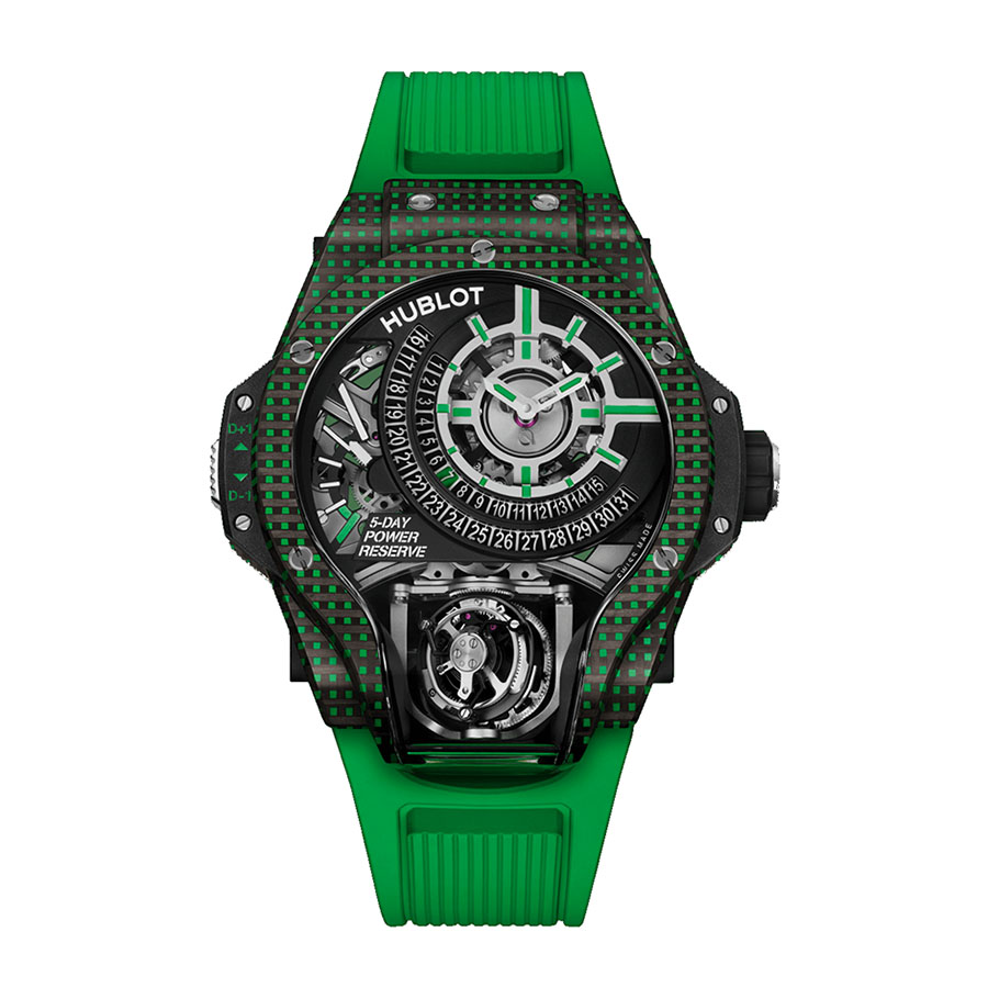 Đồng Hồ Nam Hublot MP-09 Tourbillon BI-Axis Green 3D Carbon Watch 909.QDG.1120.RX Màu Xanh Green - Duy Hoang