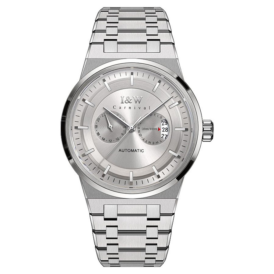 Đồng Hồ Nam I&W Carnival 55870G-T3 Automatic Màu Bạc Xám - Duy Hoang