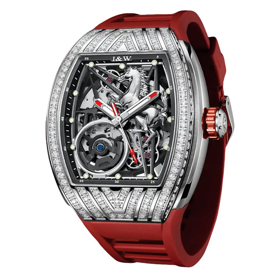 Đồng Hồ Nam I&W Carnival 768G-S3 Automatic Màu Đỏ Bạc - Duy Hoang