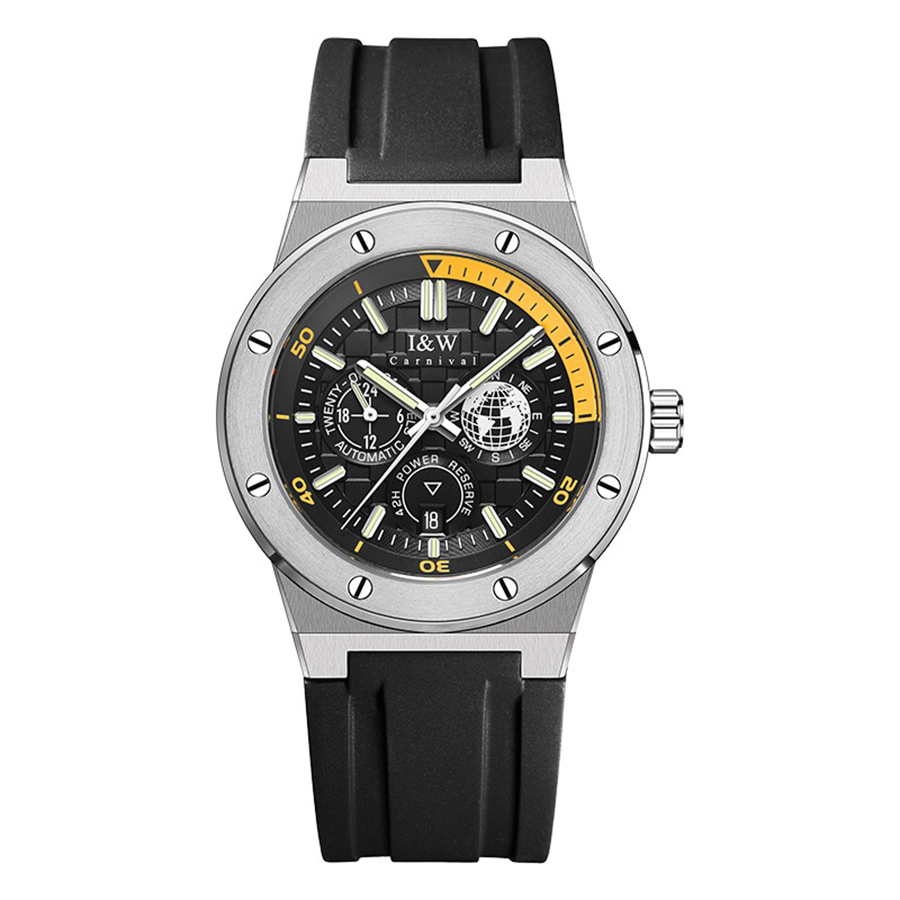 Đồng Hồ Nam I&W Carnival 783G-S2 Automatic Sport Màu Đen Bạc - Duy Hoang