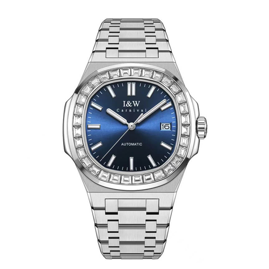 Đồng Hồ Nam I&W Carnival Automatic Watch 750G2-T2 Màu Bạc/Xanh Dương - Duy Hoang