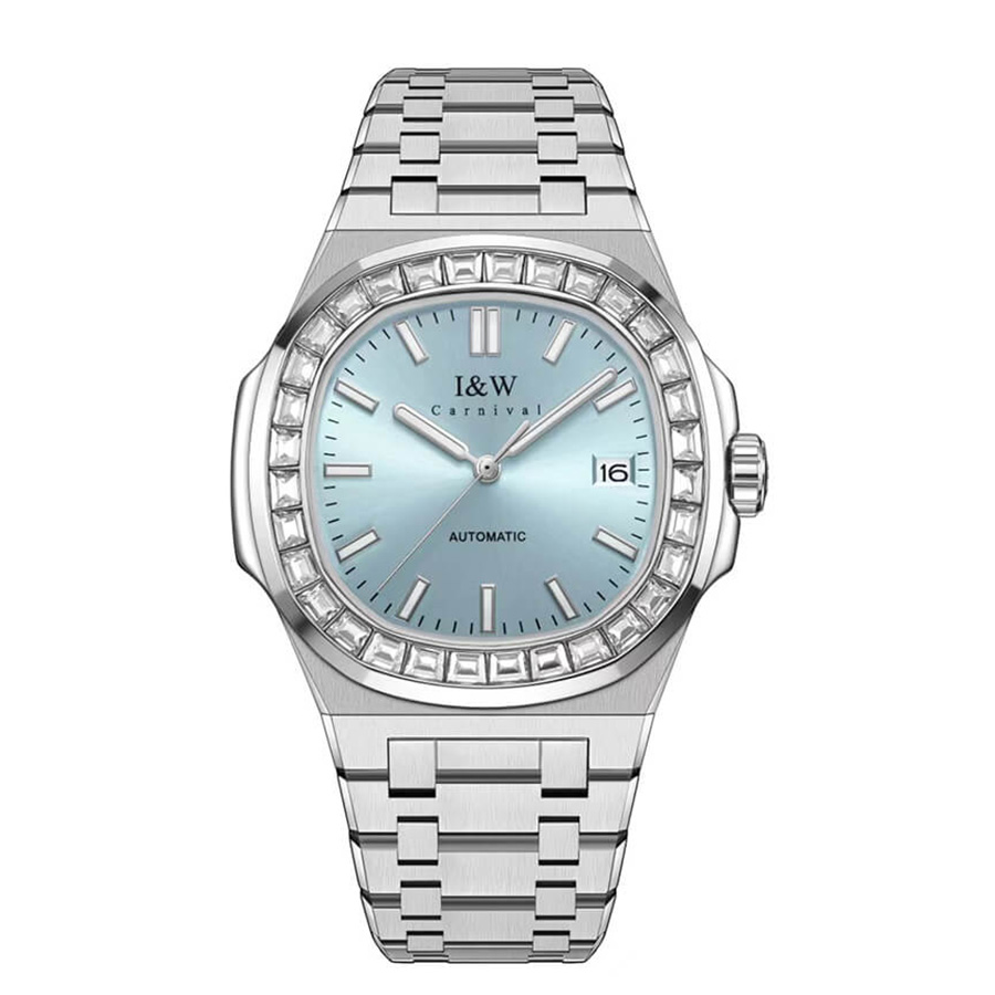 Đồng Hồ Nam I&W Carnival Automatic Watch 750G2-T4 Màu Bạc/Xanh Ngọc - Duy Hoang