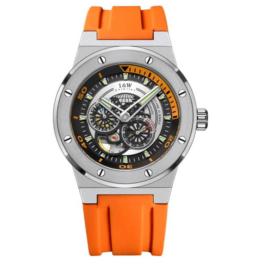 Đồng Hồ Nam I&W Carnival IW619G-DS (IW619G6) Automatic Màu Bạc Cam - Duy Hoang