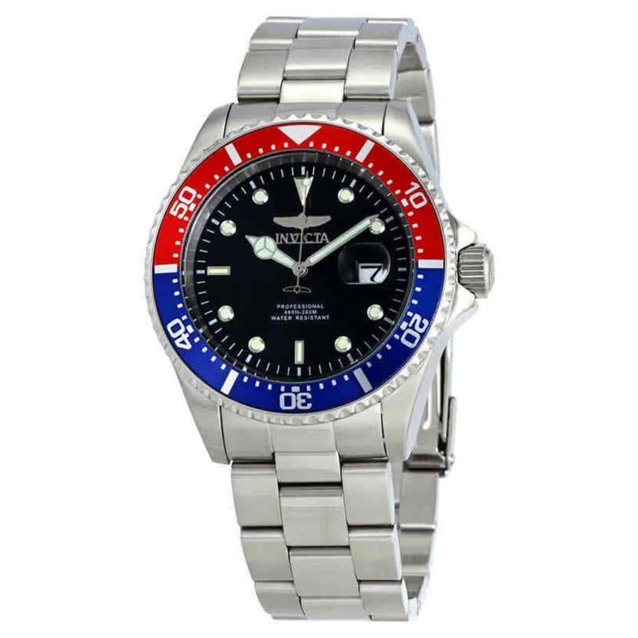 Đồng Hồ Nam Invicta Pro Diver Quartz Black Dial Pepsi 23384 43mm Màu Bạc Đen - Duy Hoang