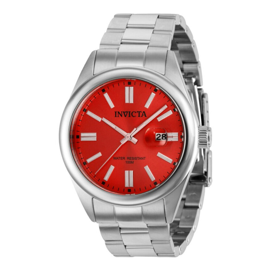 Đồng Hồ Nam Invicta Pro Diver Quartz Red Dial Watch 38456 Màu Bạc Đỏ - Duy Hoang