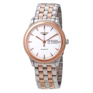 Đồng Hồ Nam Longines Flagship Automatic Watch L4.899.3.92.7 Màu Bạc Vàng Hồng - Duy Hoang
