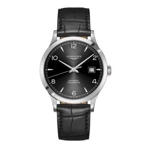 Đồng Hồ Nam Longines Quartz Record Chronometer L2.821.4.56.2 Màu Đen Bạc - Duy Hoang