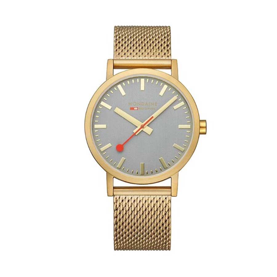 Đồng Hồ Nam Mondaine Classic Good Gray Golden Stainless Steel Watch A660.30360.80SBM - 40mm Màu Vàng - Duy Hoang