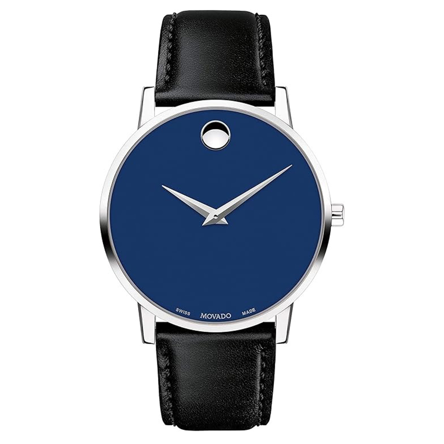 Đồng Hồ Nam Movado Men Blue Analog Leather Watch 607270 Màu Đen Xanh - Duy Hoang