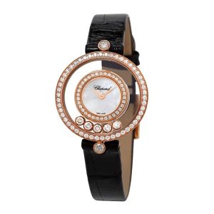 Đồng Hồ Nữ Chopard Happy Diamonds 18K Rose Gold 26mm Màu Đen Vàng Hồng - Duy Hoang