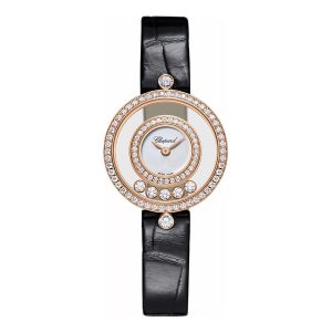 Đồng Hồ Nữ Chopard Happy Diamonds 203957-5201 Icons 25.5mm Màu Đen Vàng Hồng - Duy Hoang