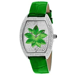 Đồng Hồ Nữ Christian Van Sant Lotus Quartz Swarovski CV4853 36mm Màu Xanh Lá - Duy Hoang