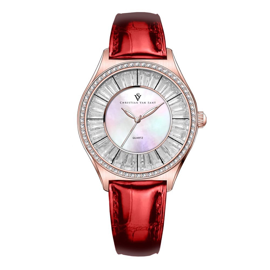 Đồng Hồ Nữ Christian Van Sant Quartz Luna CV3208 Màu Đỏ Vàng Hồng - Duy Hoang