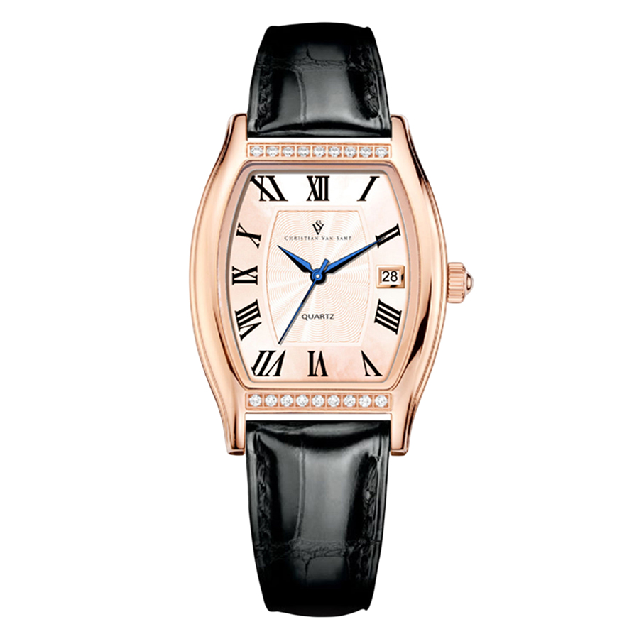 Đồng Hồ Nữ Christian Van Sant Women's Gemma Rose Gold Dial Watch CV2445 Màu Đen/Vàng Hồng - Duy Hoang