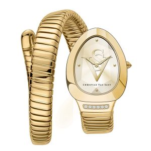 Đồng Hồ Nữ Christian Van Sant Women's Naga Gold Dial Watch - CV0874 Màu Vàng (Tặng Kèm Vòng Tay) - Duy Hoang