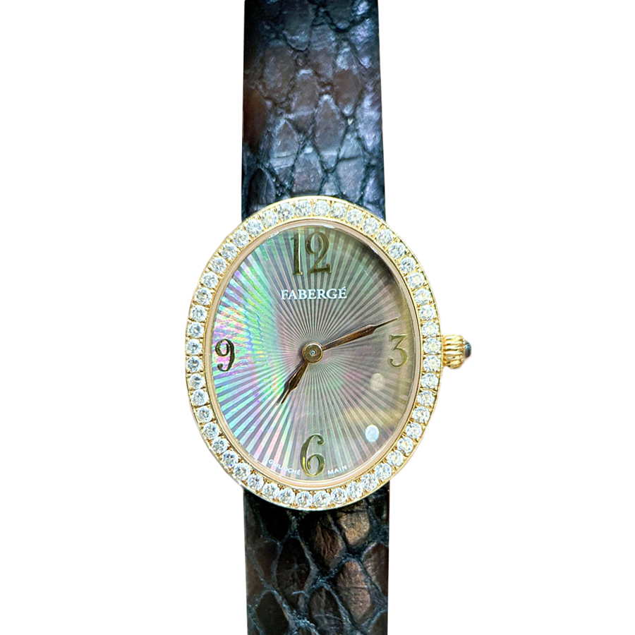 Đồng Hồ Nữ Fabergé Anastasia Quartz Diamond Màu Đen Vàng - Duy Hoang