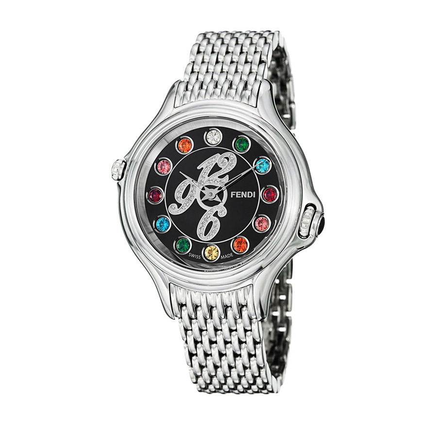 Đồng Hồ Nữ Fendi Crazy Carats Black Dial Stainless Steel F105031000D1T02 Màu Đen Bạc - Duy Hoang