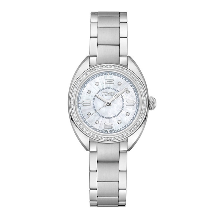 Đồng Hồ Nữ Fendi Momento Diamond Mother Of Pearl Dial Watch F218024500B1 Màu Bạc - Duy Hoang