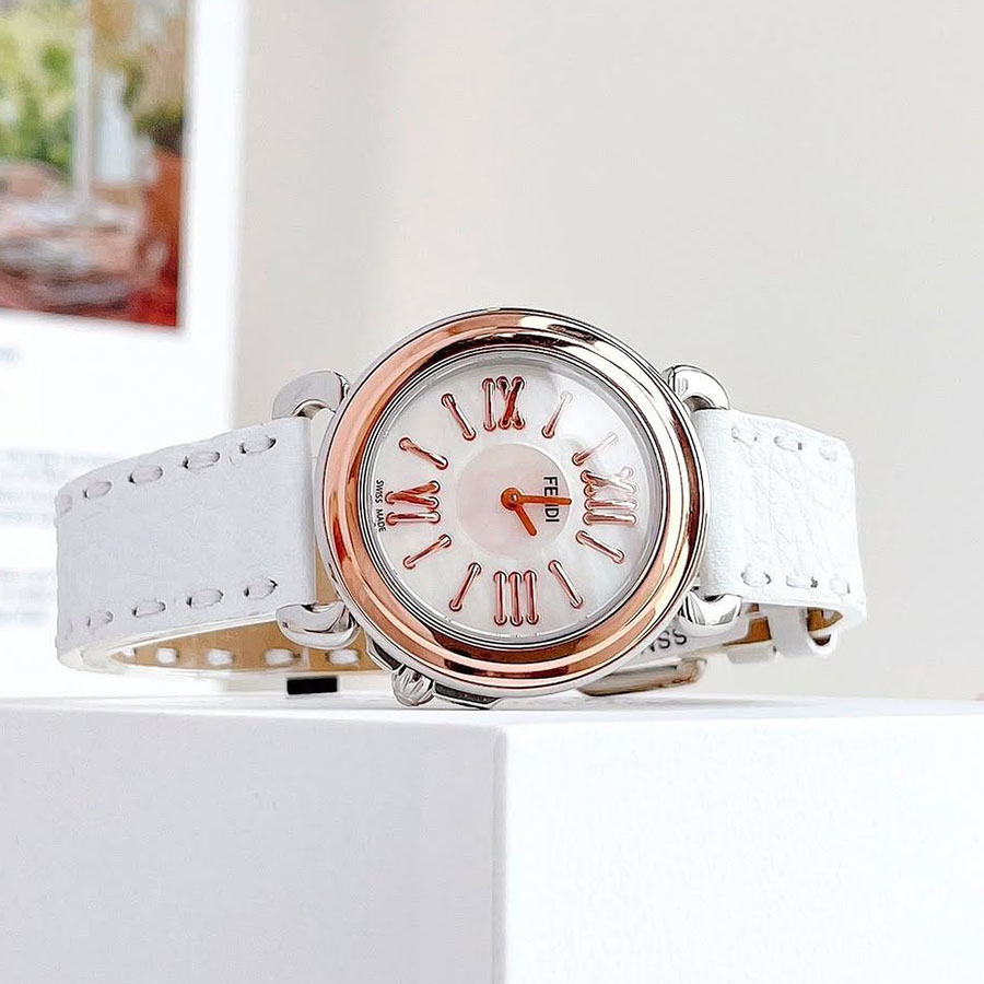 Đồng Hồ Nữ Fendi Selleria Ladies White Leather Watch Màu Trắng - Duy Hoang