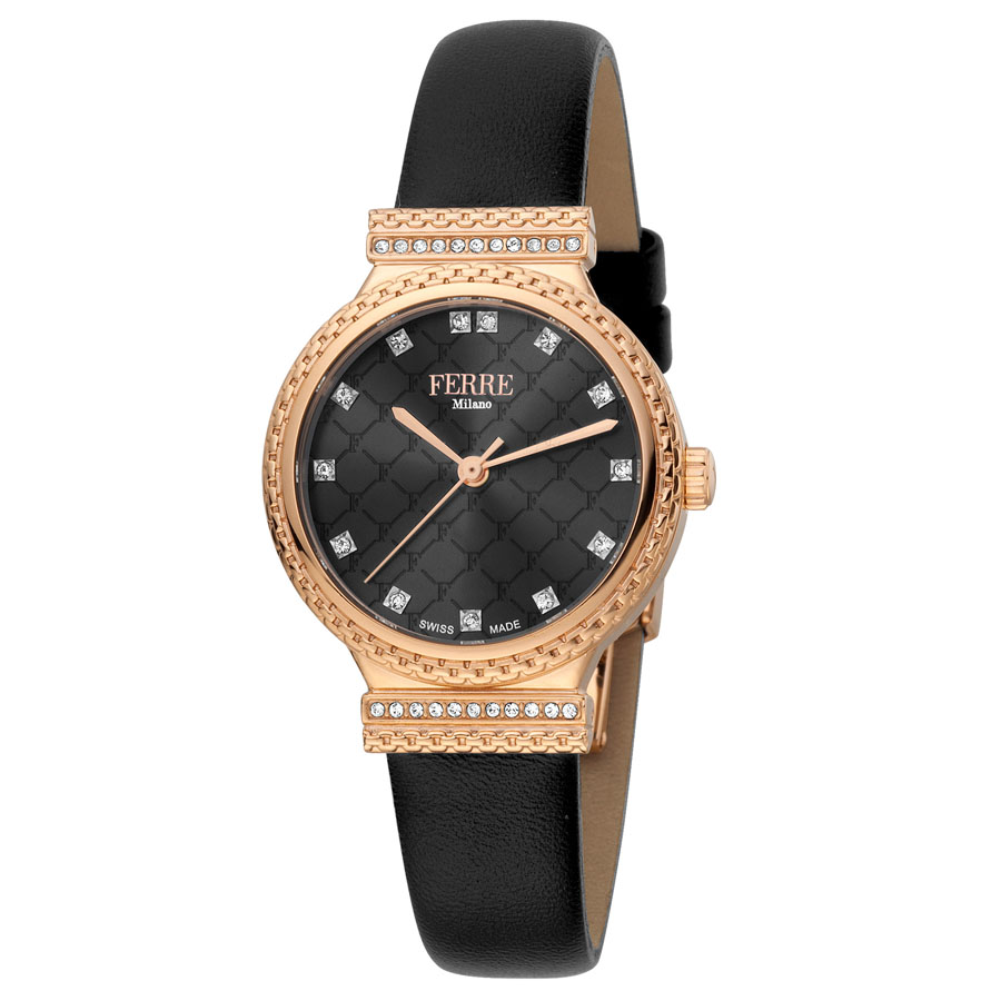 Đồng Hồ Nữ Ferre Milano FM1L149L0031 Black Leather Ladies Watch Màu Đen - Duy Hoang