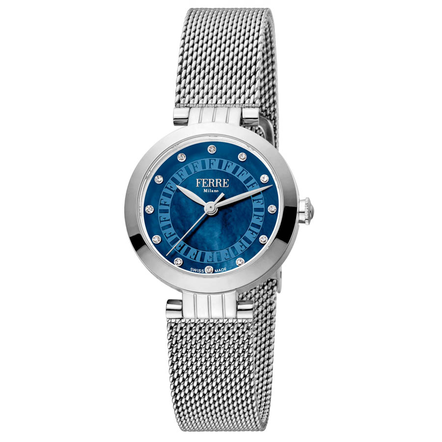 Đồng Hồ Nữ Ferre Milano FM1L166M0011 Montre Blue Dial Quartz Ladies Watch Màu Bạc - Duy Hoang