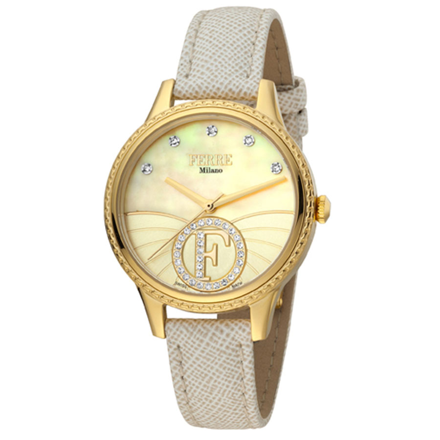 Đồng Hồ Nữ Ferre Milano FM1L167L0021 Lady Leather Ladies Watch Màu Be - Duy Hoang